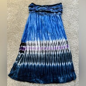 Vintage Uluwatu Blue Tie-Dye Women’s Tie Back Cover Up